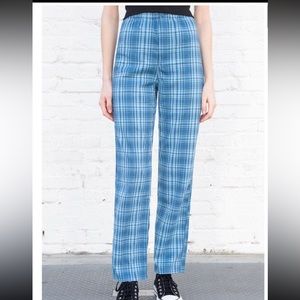 Brandy Melville Blue Plaid Pants